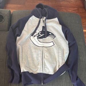NHL Navy and Gray Fleece Hoodie